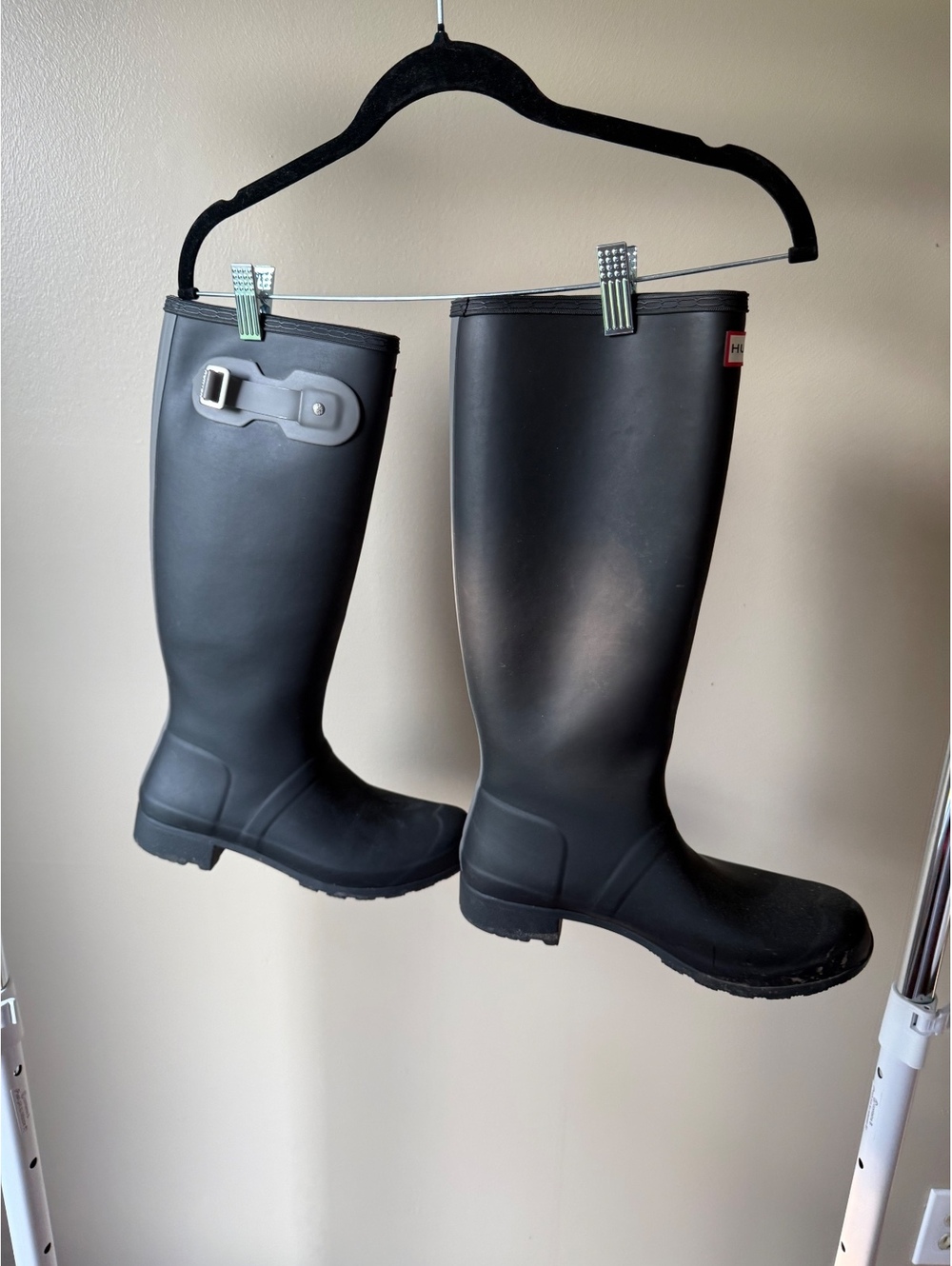 Hunter Original Black Tall Rain Boots - Size 10